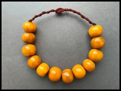 Nagaland Large Mixed Tarnished Orange Amber Resin Necklace • $84.65