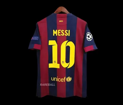 Messi Jersey #10 FC Barcelona Jersey Final UCL 2014/2015 Retro Vintage Shirt M • $74.99