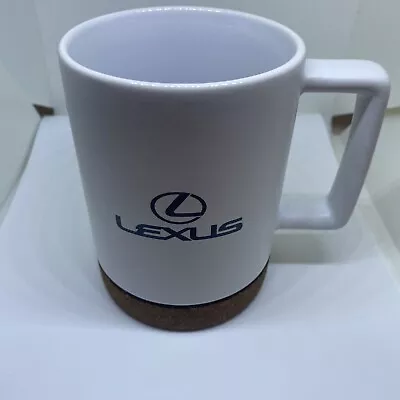 LEXUS Logo Coffee Tea Mug Ceramic White With BLACK Logo And CORK BOTTOM • $34.99