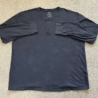 Vince Men Henley Shirt Top Gray Size 2XL Long Sleeve Cotton (Holes) • $15