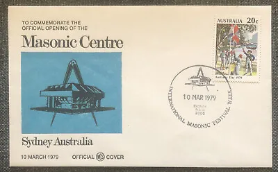 £4.99 • Buy FDC Special Stamp Cover Masons Masonic Australia 1979 Sydney Masonic Centre
