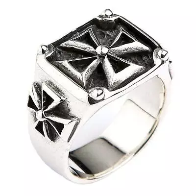 Maltese Iron Cross Solid 925 Sterling Silver Men's Ring Band New Biker Rock Punk • $65