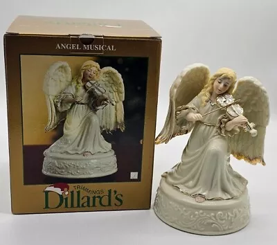 Dillards Christmas Trimming Porcelain Angel Winged Musical Violin Open Box 6.4in • £57.91