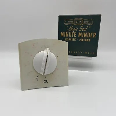Vintage Magic Seal Minute Minder Kitchen Timer Montgomery Ward Metal USA Lux Mfg • $29.49