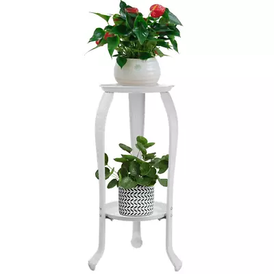 2 Tier Metal Plant Stand 2 Size Plant Shelf Flower Pot Holder Decorative Rack • $24.13