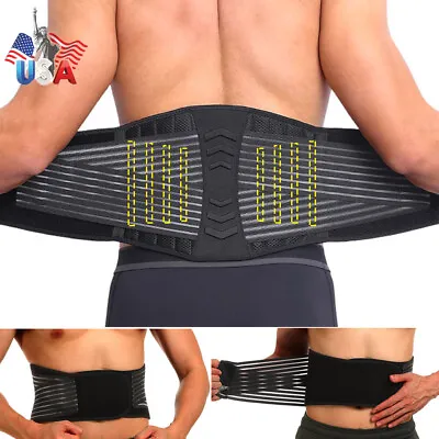 $19.59 • Buy Adjustable Lumbar Support Lower Waist Back Belt Brace Sport Works For Men Women