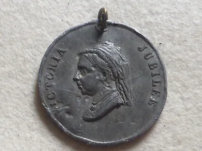 Rare Antique Queen Victoria Pewter Golden Jubilee Commemorative Medal 1887 • £15