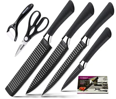 Kitchen Knife Set Chef Knives Stainless Steel Nonstick 6 Pieces Scissor • $27.85