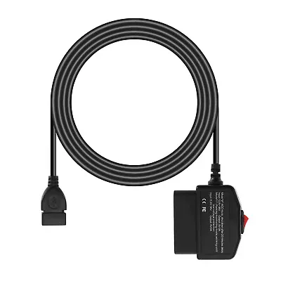 Car OBD Power Cable For Dash Camera 24 Hours Surveillance/ACC Mode USB Port 3.5m • £11.65