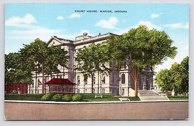 C1940s Court House Exterior  Street View Vintage Marion Indiana IN Postcard • $4.75