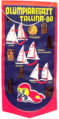 1980 Olympics Regatta Tallinn Estonia Moscow Russia Sail Boats Banner • $25