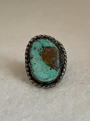 Vintage Navajo Silver Turquoise Ring Size 5 • $20