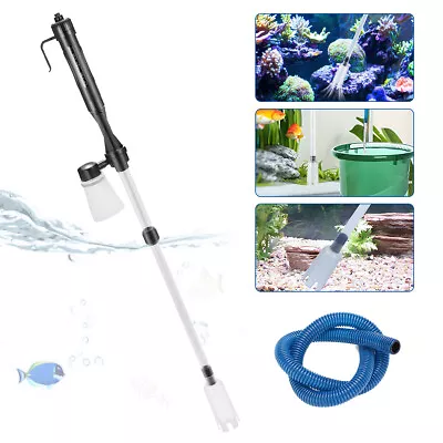 $11.99 • Buy Electric Aquarium Fish Tank Siphon Pump Vacuum Gravel Water Filter Cleaner Pipe