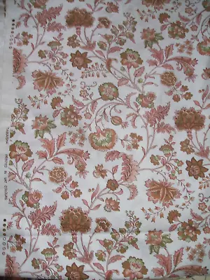 Pink Retro Jacobean Tree Of Life Cotton Curtain Fabric 4 Yards X 48  Tamarisha • £12