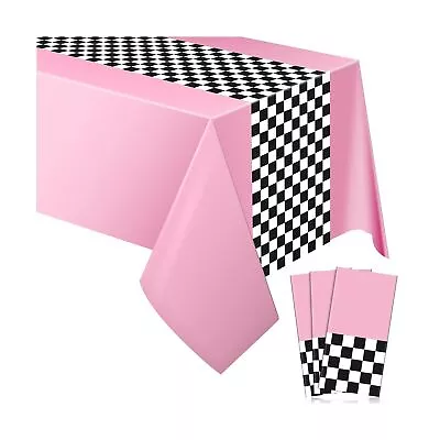 Car Birthday Party Supplies Racing Party Decorations 50s Party Tablecloth Rac... • $26.16