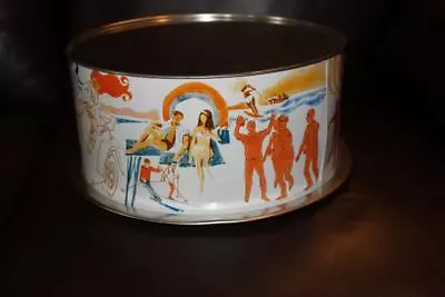 $15.99 • Buy Vintage Metal Cake Carrier With Cool Sports Graphics Surfing Skiing Sailing