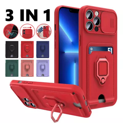 3 IN 1 Magnetic Ring Card Holder Case Cover For IPhone 15 14 13 12 11 Pro Max XR • $4.28