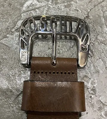 MOSCHINO Vintage Brown Cow Leather Belt RARE!! • $349