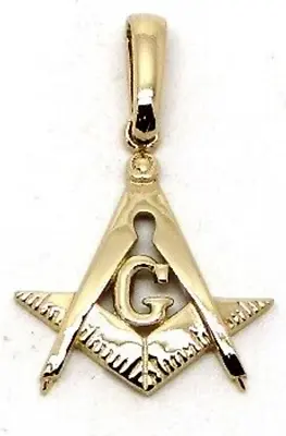 14k Yellow Gold Masonic Symbol Pendant  • $272