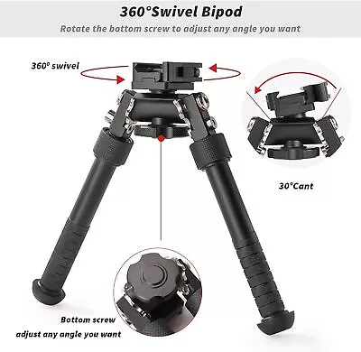 V8 Tactical Hunting Rifle Bipod 360° Swivel Bipod For Outdoor Shooting Range • £15.99