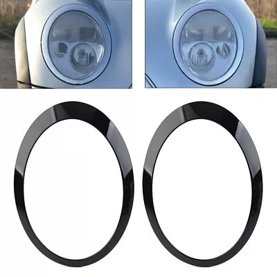 Headlight Bezel Ring Trim Cover For BMW Mini Cooper R50 R52 R53  Gloss Black US • $70.43