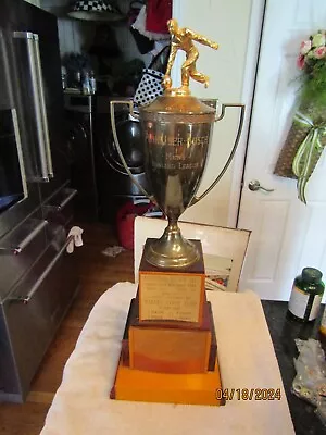 Vintage Anheuser Busch Men's Bowling Team League Trophy Art Deco Bakelite 1952 • $299.99