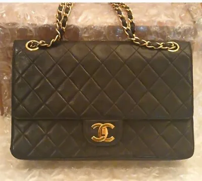 $3500 • Buy Chanel Vintage Classic Double Flap Bag Quilted Lambskin Black