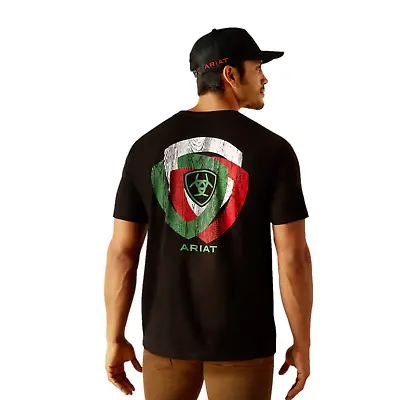 Ariat Men's Mexico Wooden Badges Black Graphic T-Shirt 10051447 • $25.97