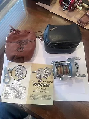 Vintage Pflueger Free Spool Supreme 1575 In Excellent Cond.W/pouchbagpaperwork • $25