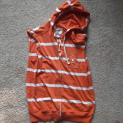 Pj Mark Mens Sleeveless Hoodie Shirt Orange Stripes Size Large • $20