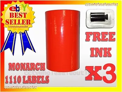 3 Sleeves Fluorescent Red Label For Monarch 1110 Pricing Gun 3 Sleeves=48rolls • $48.50