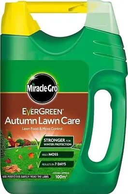 Miracle-Gro EverGreen Autumn Lawn Care Spreader Lawn Food & Moss Control 100m2 • £15.79