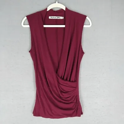 Michael Stars Wrap Top Womens One Size Burgundy Supima Modal Blend Boho Chic • $18.48