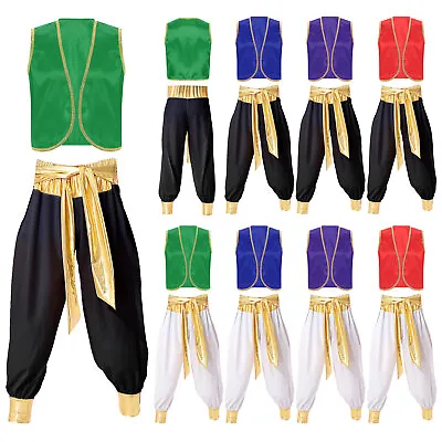 Mens Desert Prince Arabian Fancy Dress Uniform Outfits Halloween Cosplay Costume • £17.99