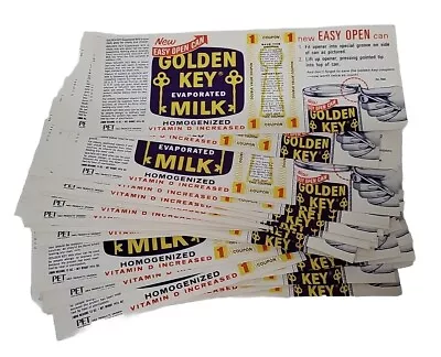 Wholesale Lot 50 Golden Key Evaporated Milk Tin Can Label Paper Vtg 60s Vitamin • $19.99