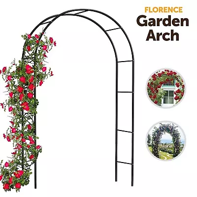 Metal Garden Arch Heavy Duty Strong Tubular Rose Climbing Plants Archway 2.4m • £21.85