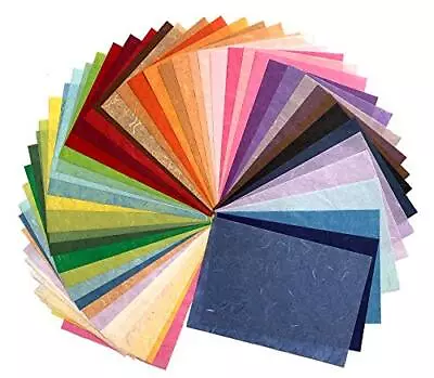 50 Sheets Mixed Colors A4 Thin Natural Fiber Mulberry Paper Sheets Art Tissue... • $19.33