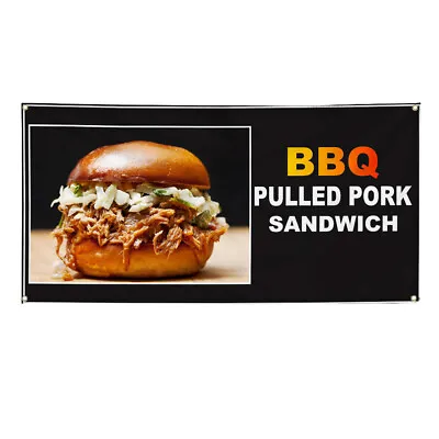 Vinyl Banner Multiple Sizes Bbq Pulled Pork Sandwich Food And Drink Bbq Outdoor • $149.99