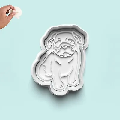 $8.99 • Buy Cute Pug Puppy Dog Cookie Fondant Cutter Embosser + Handle - FREE POST