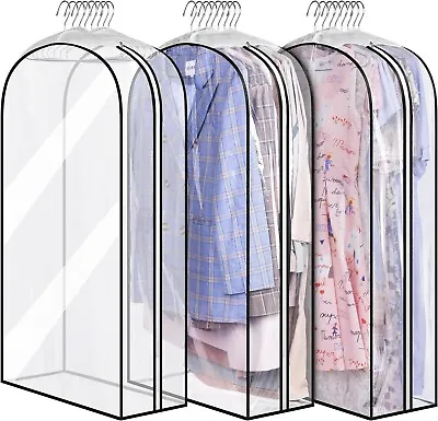 Clear Gusseted Garment Bags - 40  Suit Storage Covers 3-Pack - C41 • $17.99