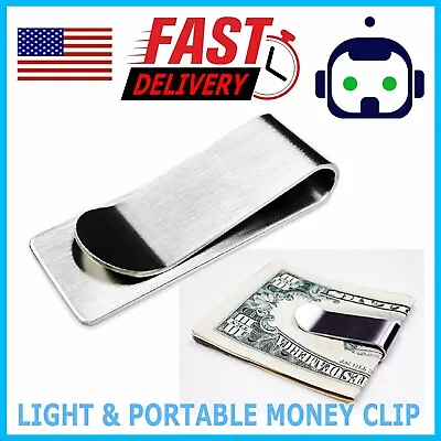 Stainless Steel Money Clip Silver Metal Pocket Holder Wallet Credit Card Holder • $3.49