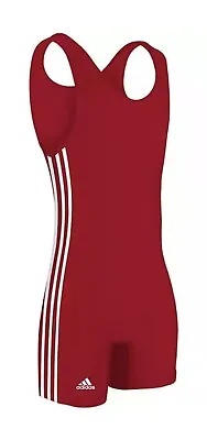 Adidas AS102s Wrestling 3 Stripes Singlet - Red/White Size XL - NWT • $32.45