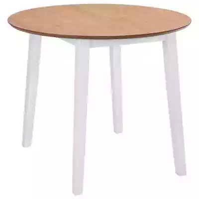 VidaXL Drop-leaf Dining Table Round MDF White SP • $323.67