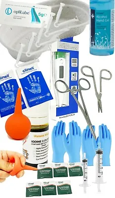 £19.95 • Buy Small Breed Whelping Kit Scissors Forceps Small Cord Clamps & Aspirator Guides 