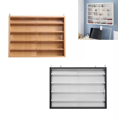 Clear Collectors Display Cabinet Wall Mounted Storage Shelves For Toy Cars Model • £65.95