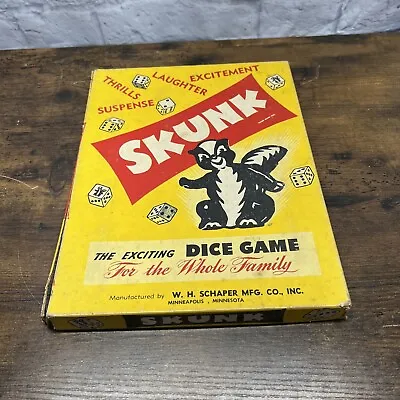 Vintage SKUNK 'The Exciting Dice Game' By W.H. Schaper Mfg. 1953 • $15.99