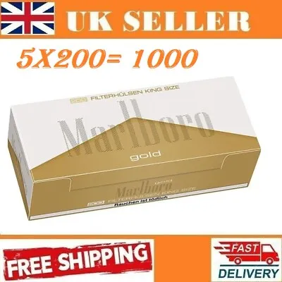 £23.99 • Buy 1000 (5*200) Marlboro Gold  Empty Cigarette Filter Tubes New !!