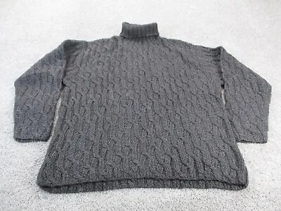 Claiborne Wool Blend Sweater Chunky Cable Knit Adult XXL Turtleneck Gray NWOT • $52.14