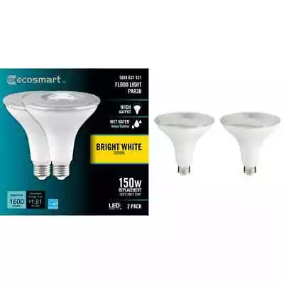 EcoSmart 150-Watt PAR38 Dimmable LED Light Bulbs Bright White (2-Pack) • $14.98