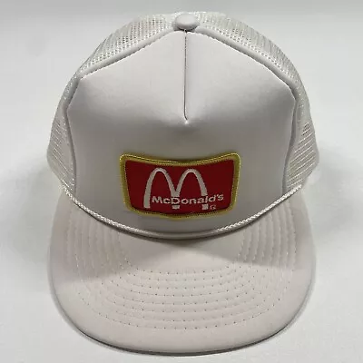 McDonald’s Trucker Hat Cap Men’s White Snapback Rope Foam • $12.32